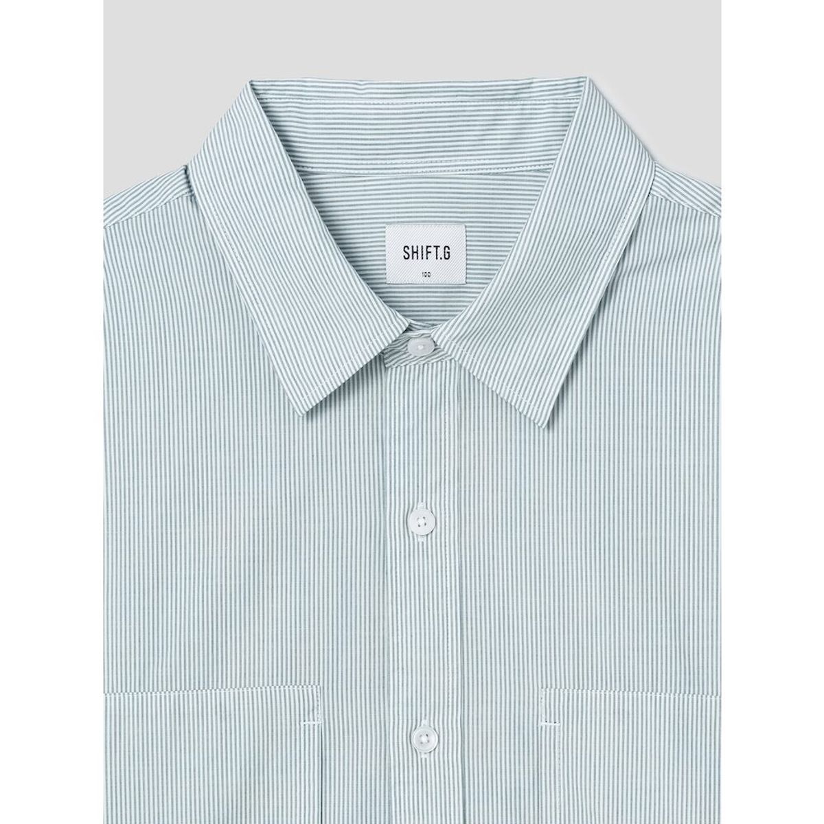 시프트지(SHIFT.G) Stripe Cloud Shirts  Green