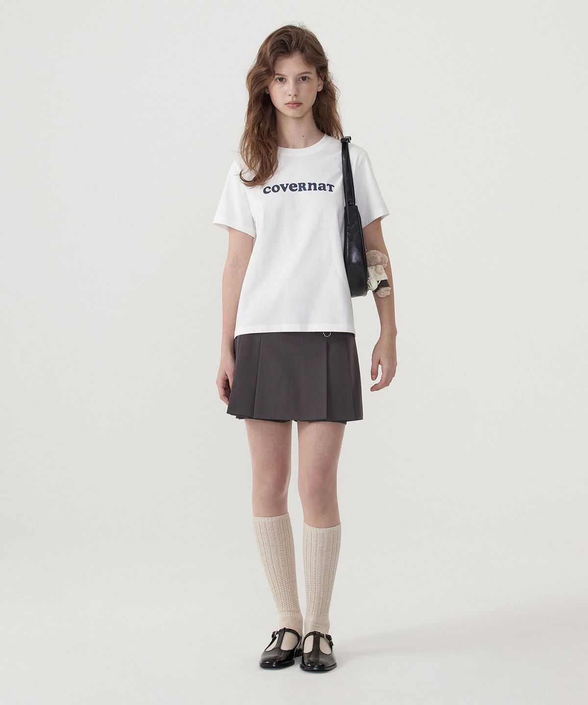 커버낫 우먼(COVERNAT WOMAN) 우먼 쿨 코튼 쿠퍼로고 티셔츠 White