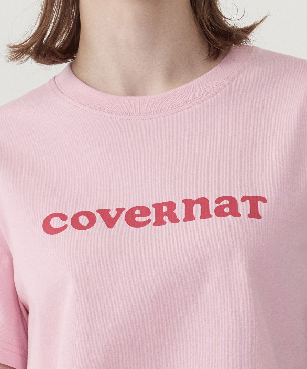커버낫 우먼(COVERNAT WOMAN) 우먼 쿨 코튼 쿠퍼로고 티셔츠 Pink