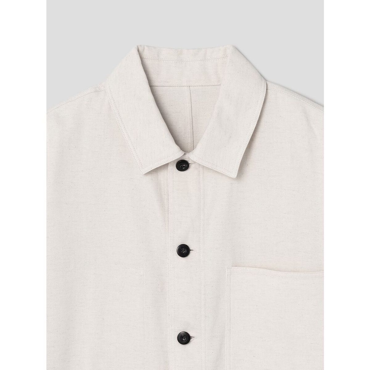 시프트지(SHIFT.G) Cotton Linen Chore ZoomIn Shirts  Ivory
