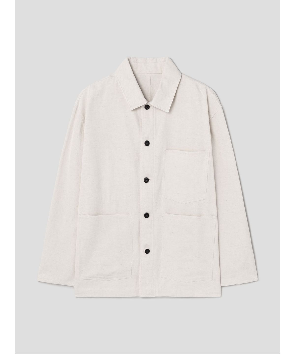 시프트지(SHIFT.G) Cotton Linen Chore ZoomIn Shirts  Ivory