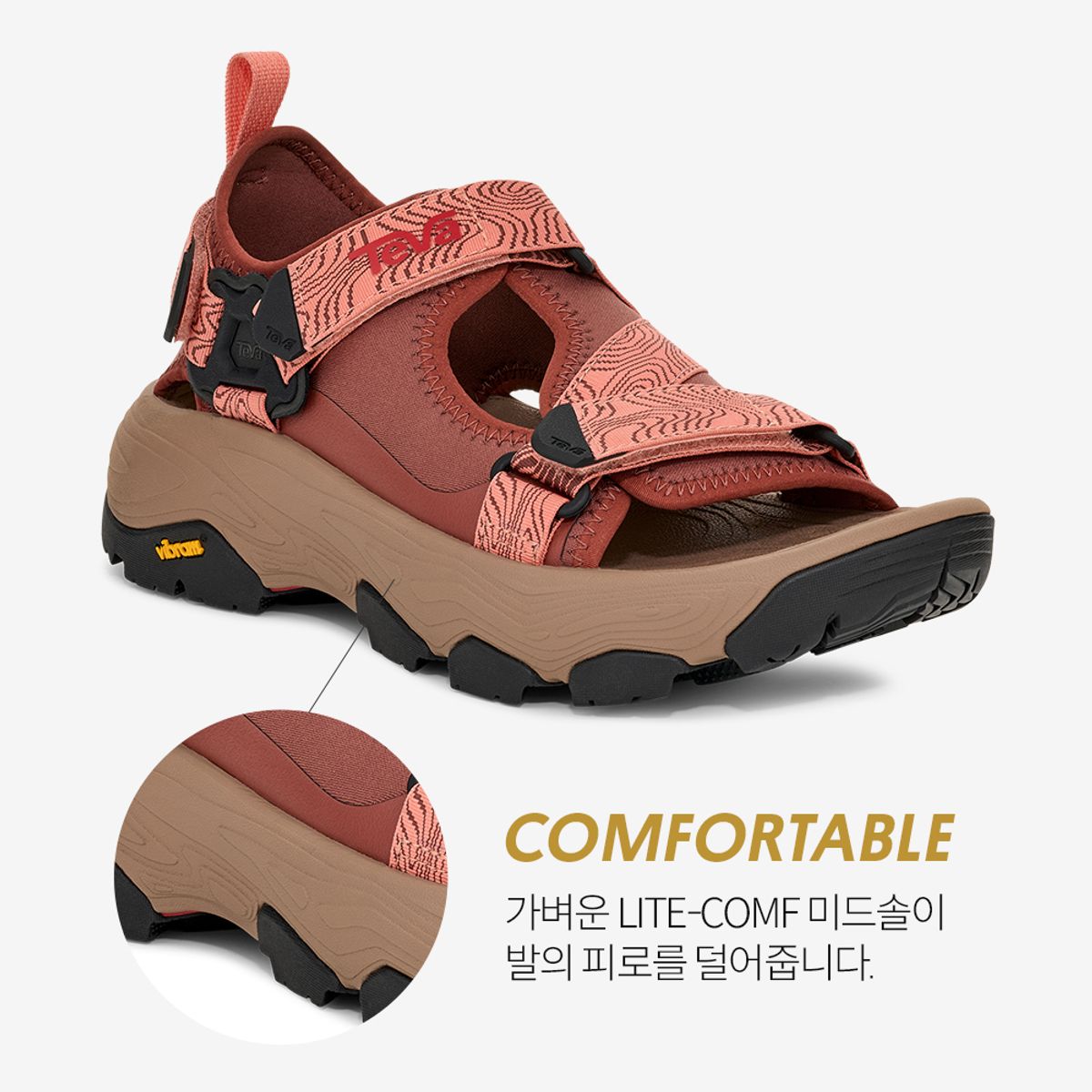 테바(TEVA) 비브람솔 여성 그랜드뷰 맥스 샌들 (MGD) STVF2516230-MGD