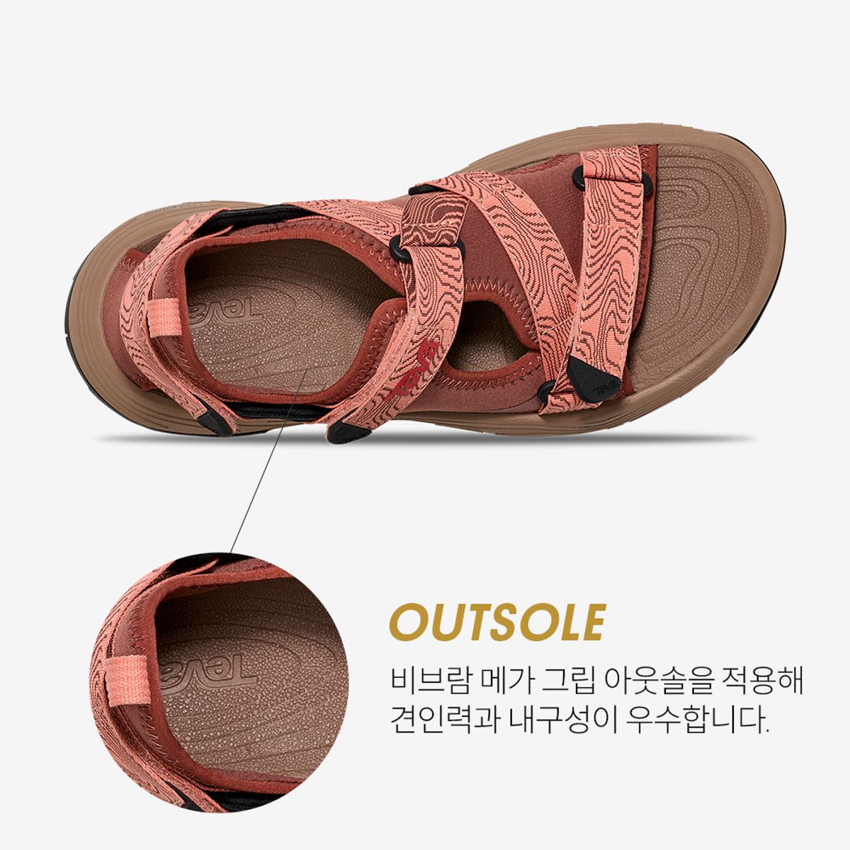 테바(TEVA) 비브람솔 여성 그랜드뷰 맥스 샌들 (MGD) STVF2516230-MGD