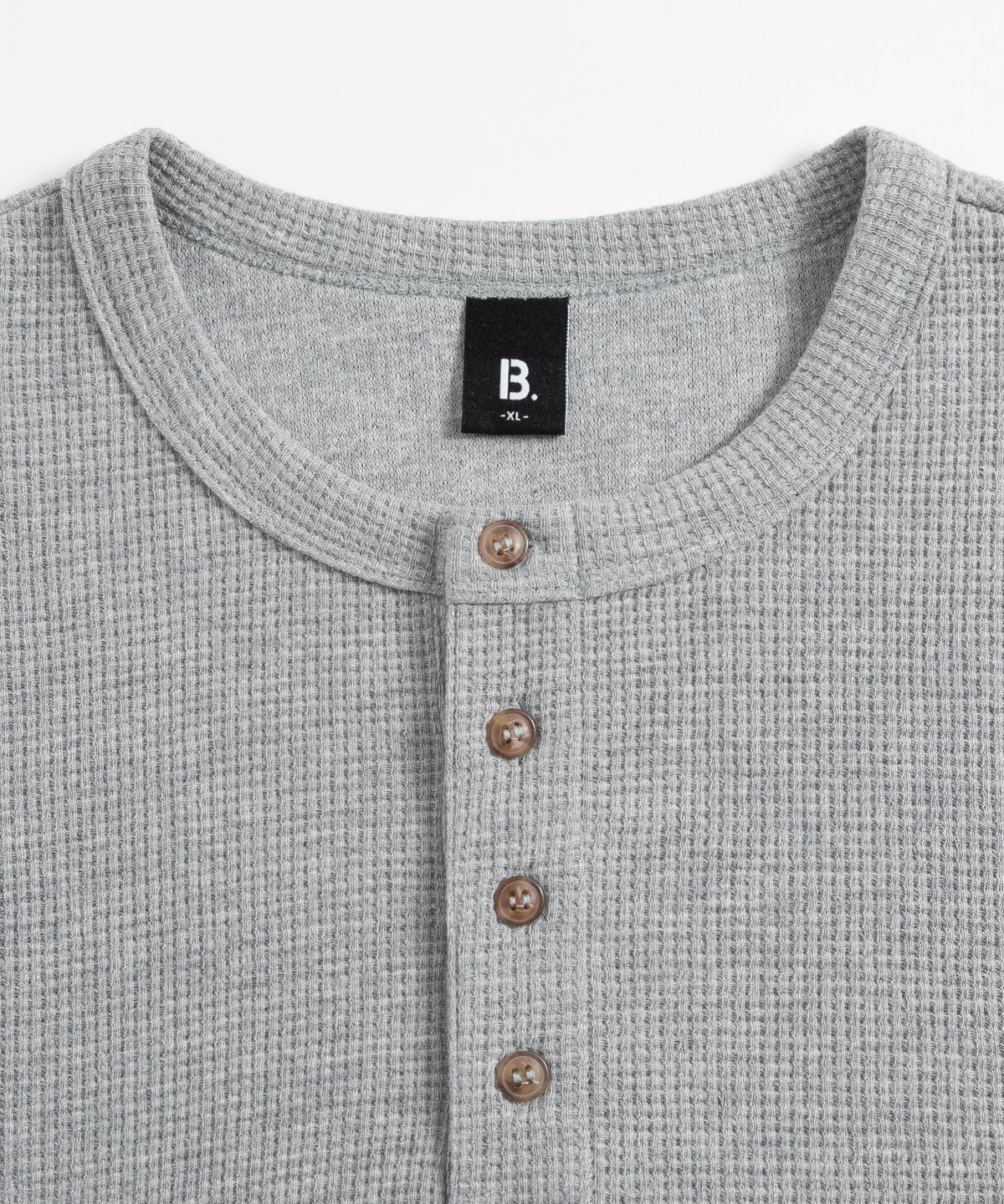 브렌슨(BRENSON) ( Waffle ) 루즈핏 와플 헨리넥 긴팔티 ( 4Color )