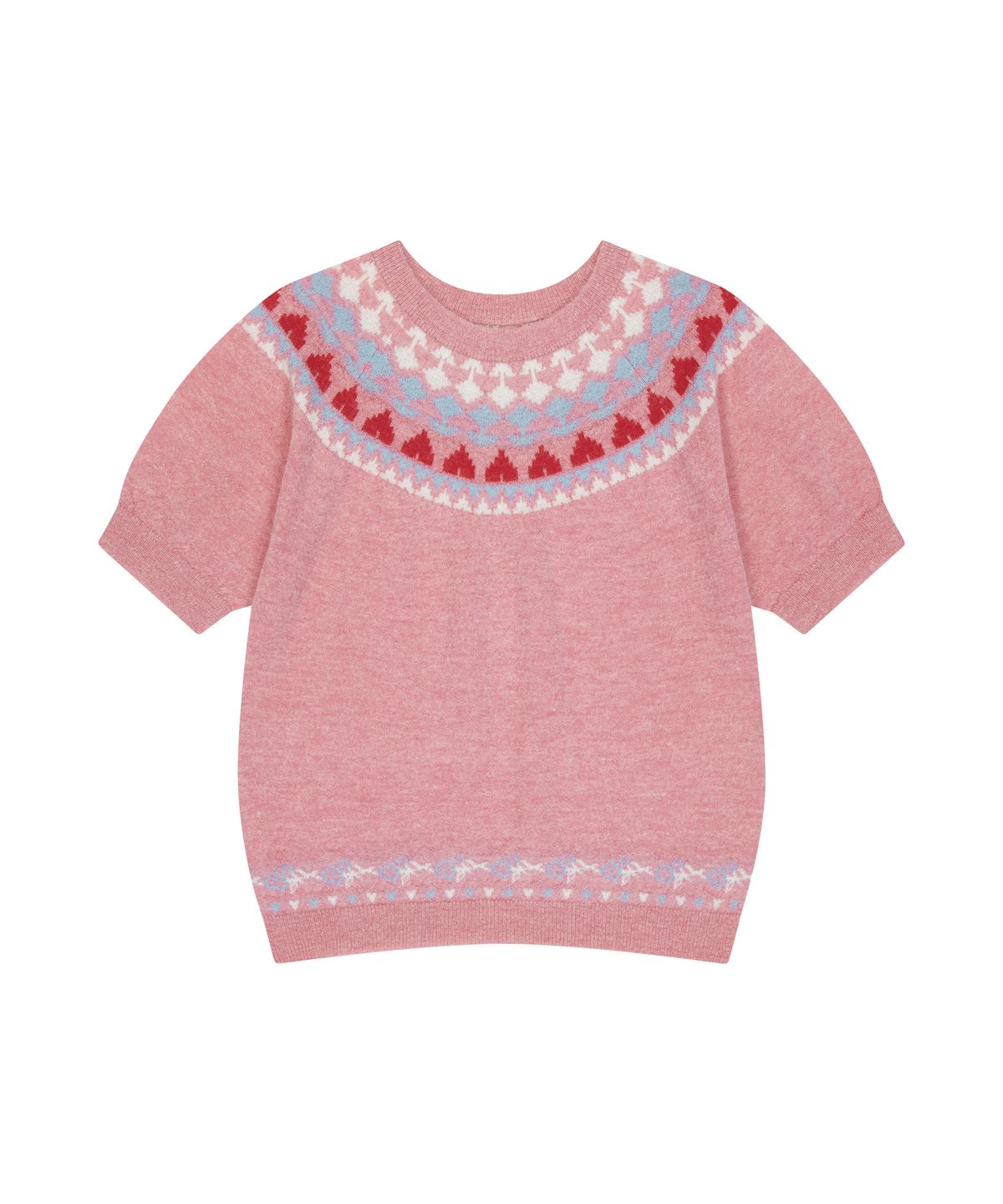 반원 아틀리에(VANONE ATELIER) KN4261 플로럴 라운드 니트_Pink