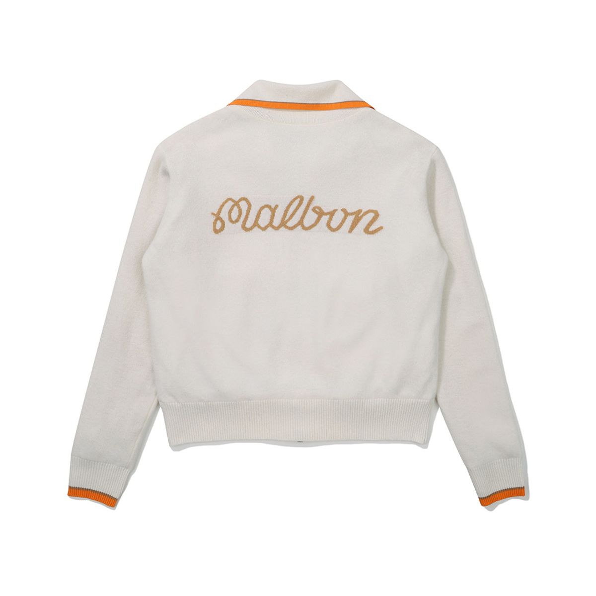 말본 골프(MALBON GOLF) 울 하이넥 집업 방풍 가디건 IVORY (WOMAN)