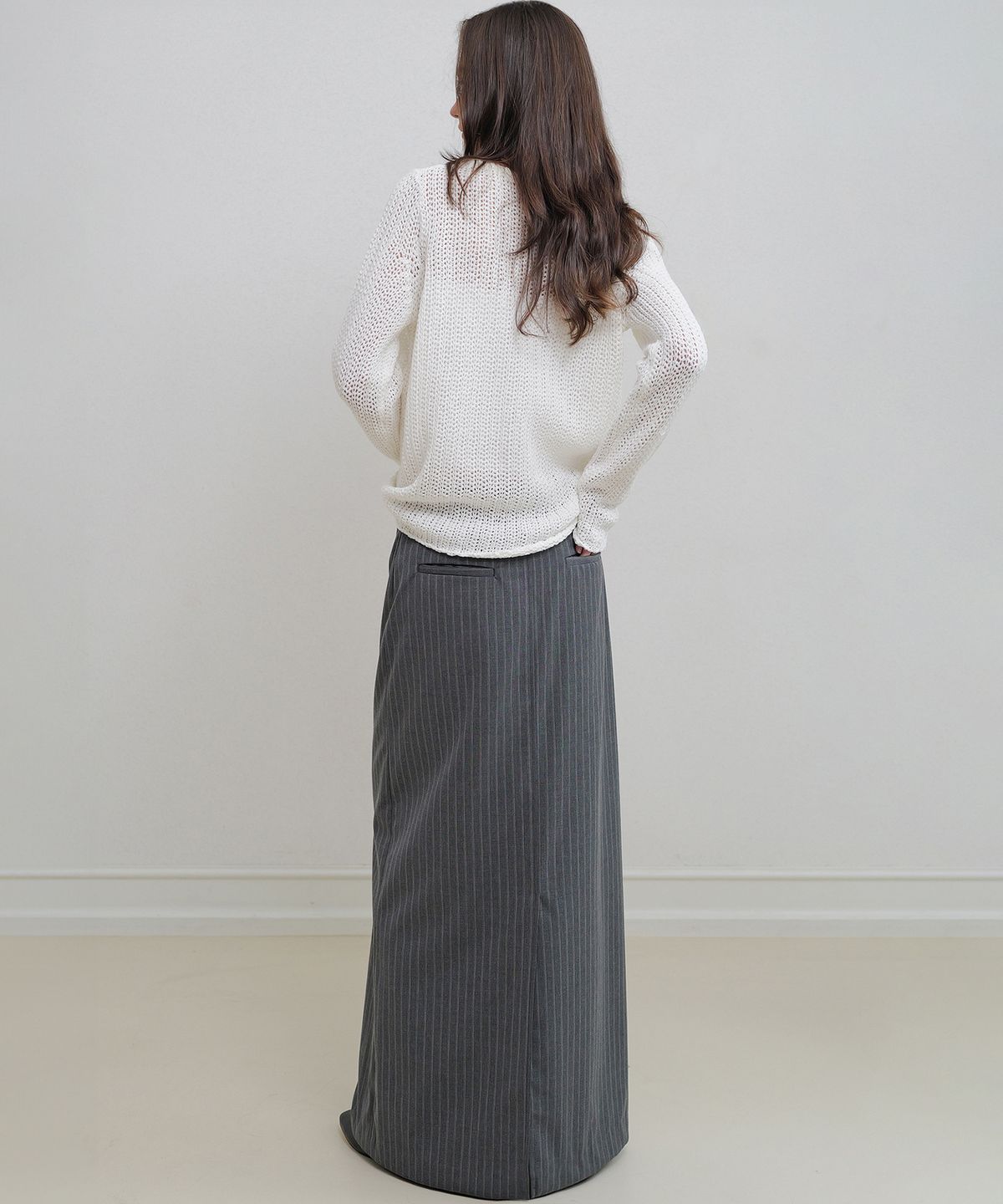 앤니즈(ANDNEEDS) Frankie long skirt (charcoal)