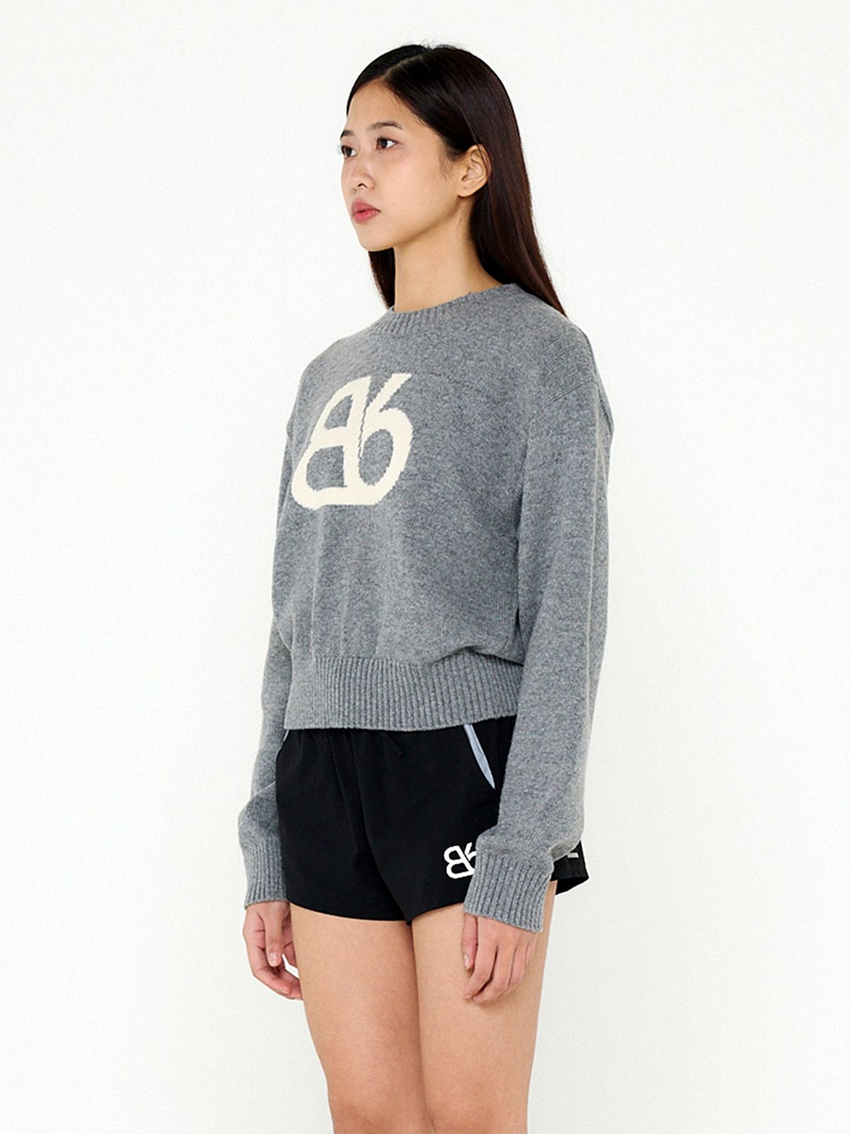 비플랫 베네통(Bb' BENETTON) 빅비비 니트 풀오버 (Dark Grey)