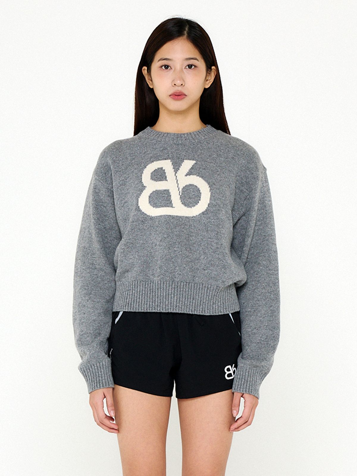 비플랫 베네통(Bb' BENETTON) 빅비비 니트 풀오버 (Dark Grey)