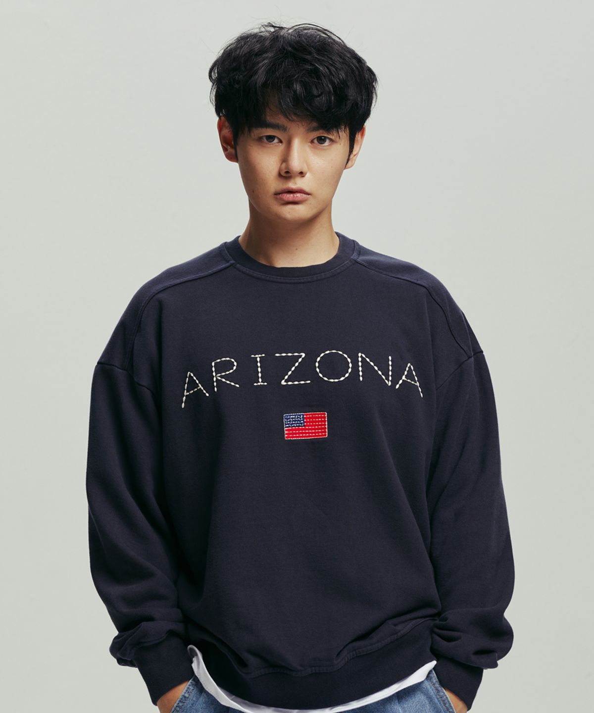아즈코(AZCO) 아리조나 사시코 스웨트셔츠 (NAVY)