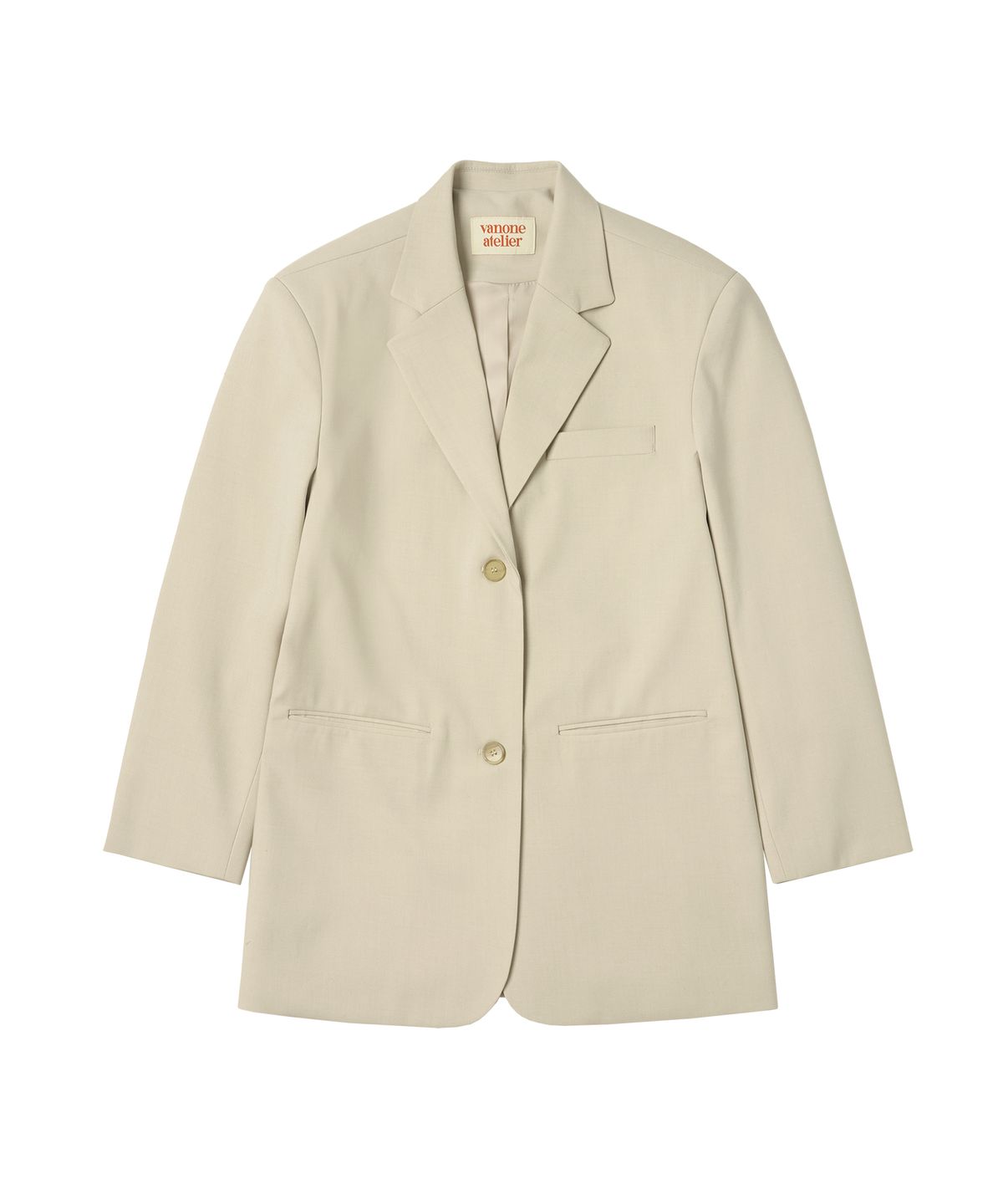 반원 아틀리에(VANONE ATELIER) O3748 2버튼 오버핏 블레이저_Light beige