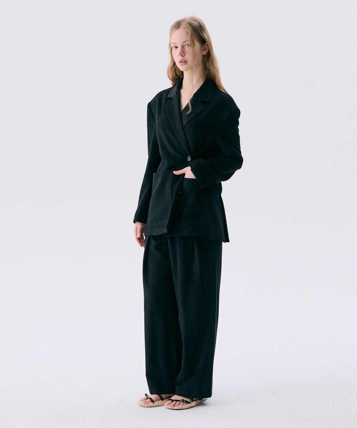 분더캄머(WNDERKAMMER) 25 Corduroy 2-Way Jacket_Black(25 코듀로이 투웨이 자켓_블랙)