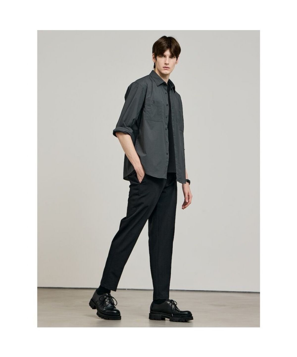 GLXY (갤럭시 라이프스타일)(GLXY (GALAXY LIFESTYLE)) GLXY [갤럭시라이프스타일][三無衣服] 초경량 슬랙스  블랙