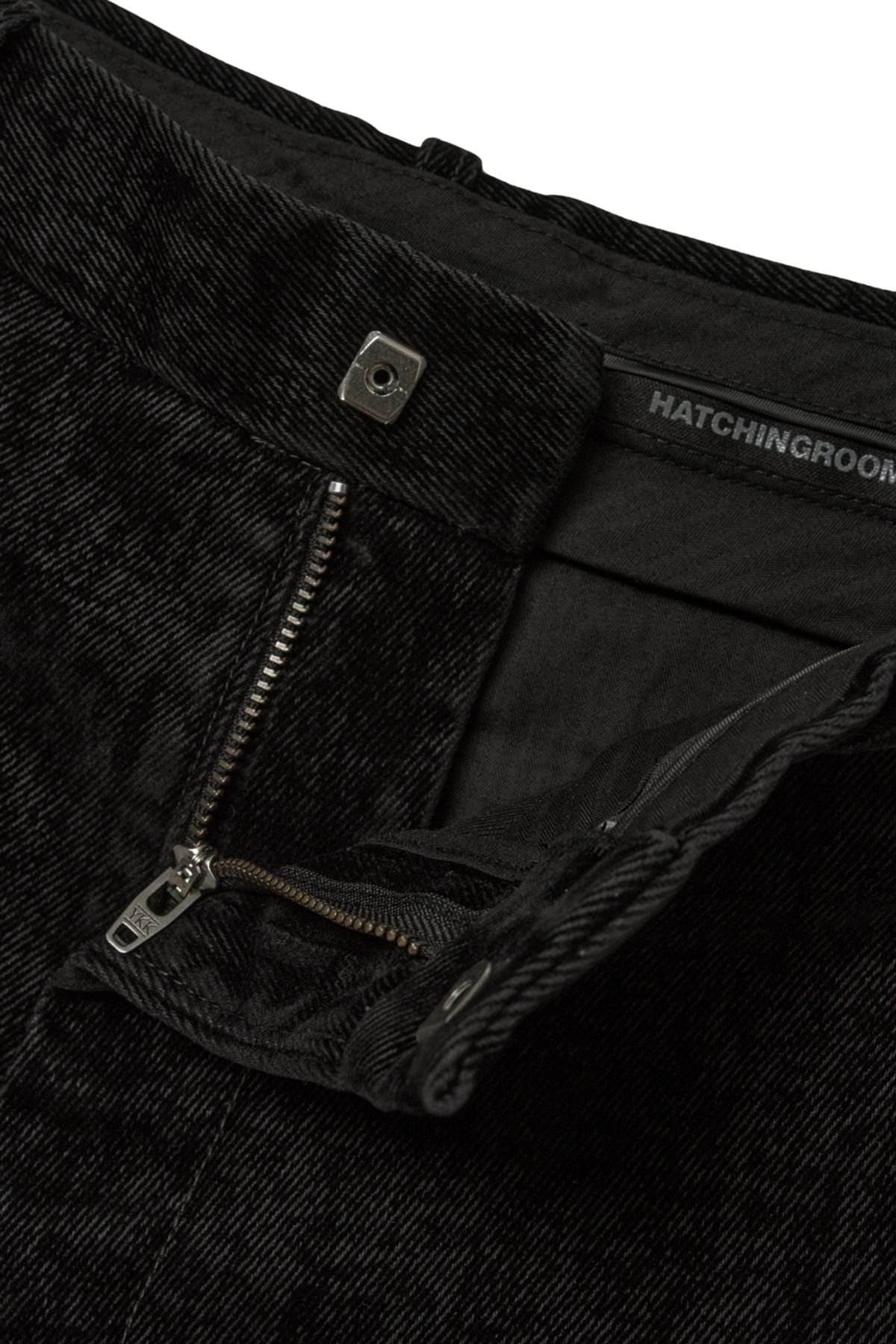 해칭룸(HATCHINGROOM) Regular Trouser Velvet Denim Black