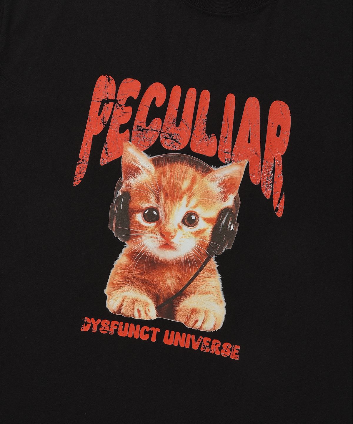 디스펑트(DYSFUNCT) PECULIAR KITTY T-SHIRT(BLACK)
