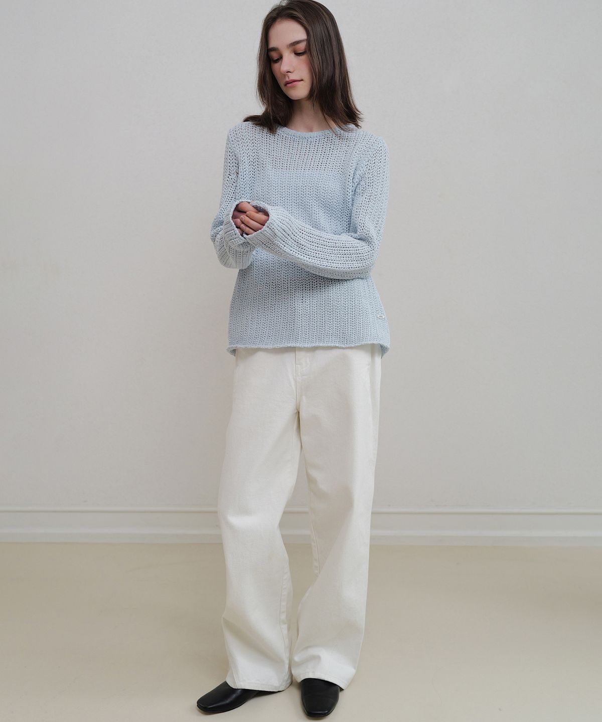 앤니즈(ANDNEEDS) Cotton curved denim (white)