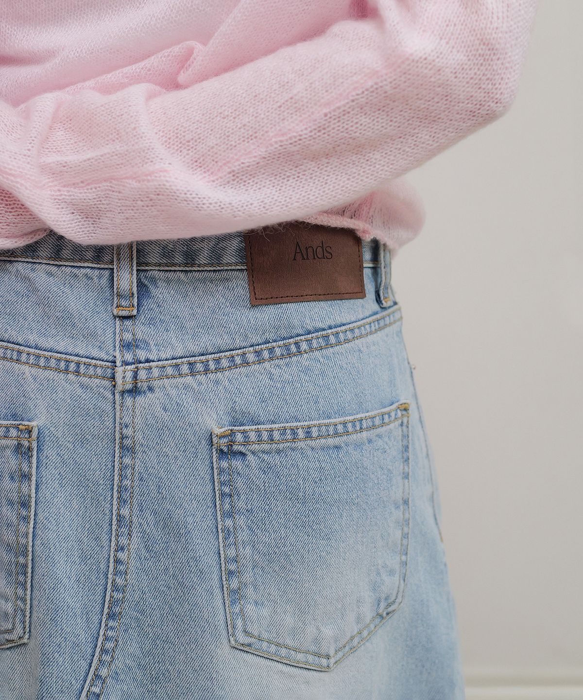 앤니즈(ANDNEEDS) A line denim skirt (blue)