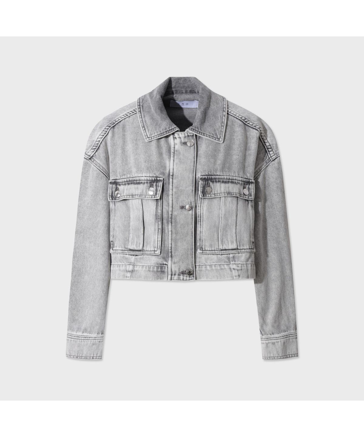 이로 우먼(IROWOMEN) ALESSIO 크롭 데님 자켓_IOJCS25102GYL - Grey