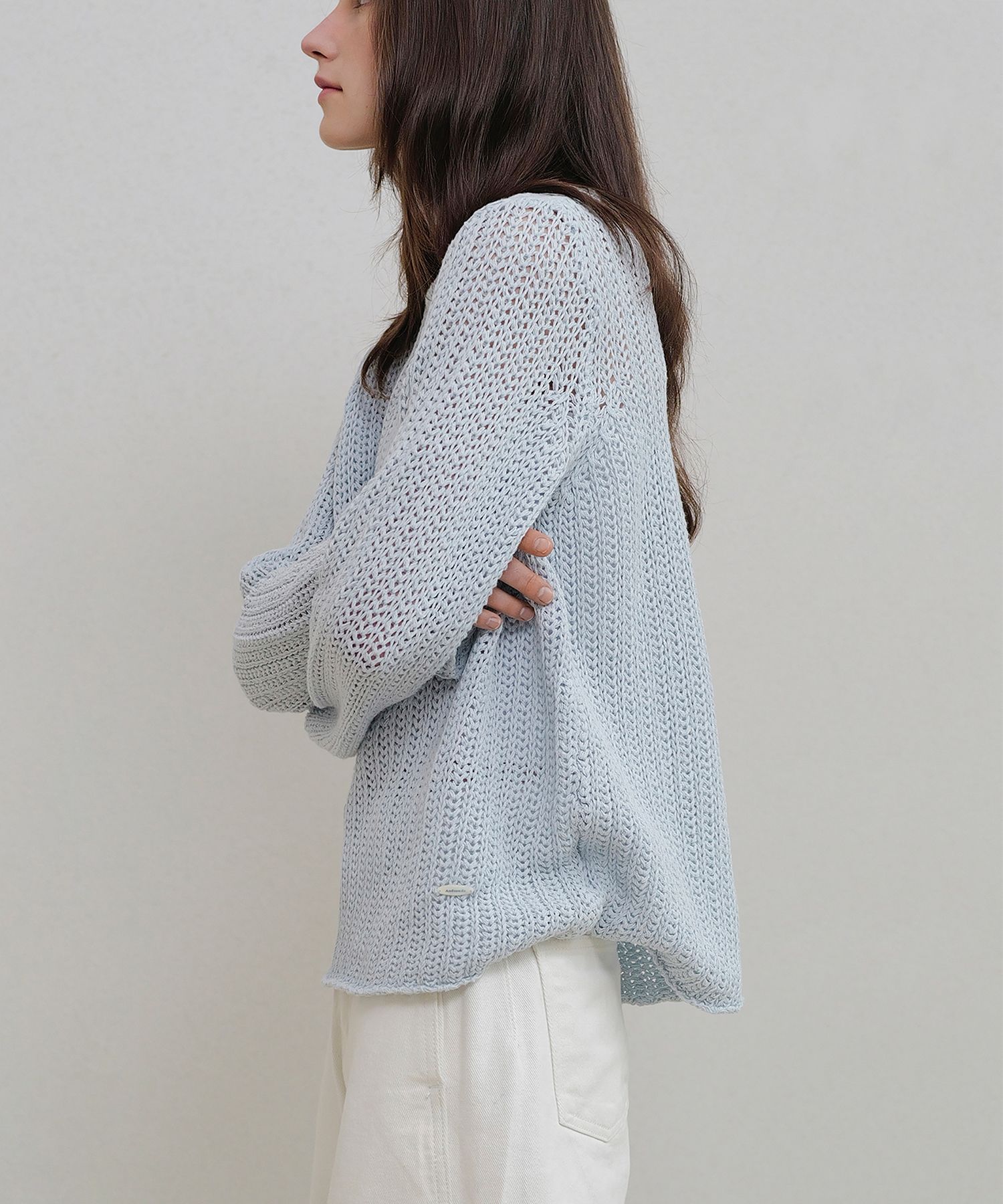 andmary Fluffy loose knit 新品未使用 正規品 ② チャンキーニットプフホワイト サラグレース