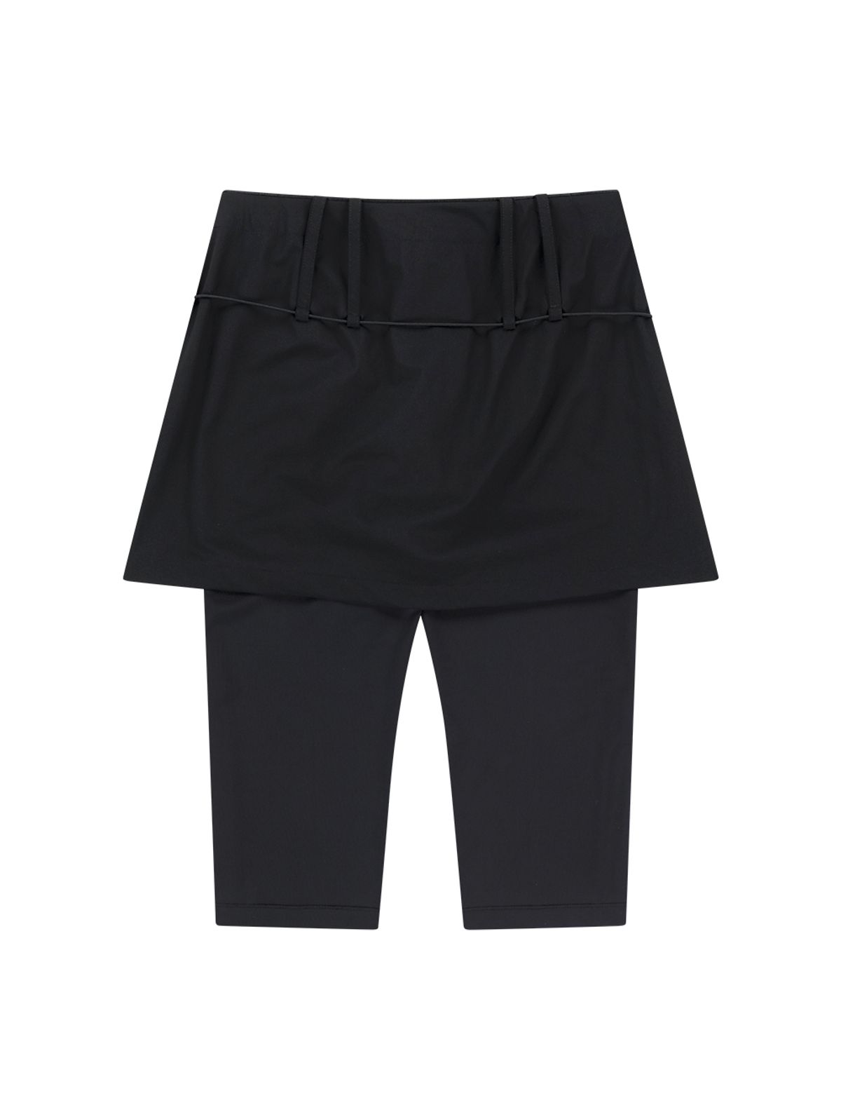 뚜오미오(TUOMIO) STRING BELTED SKIRT PANTS [BLACK]