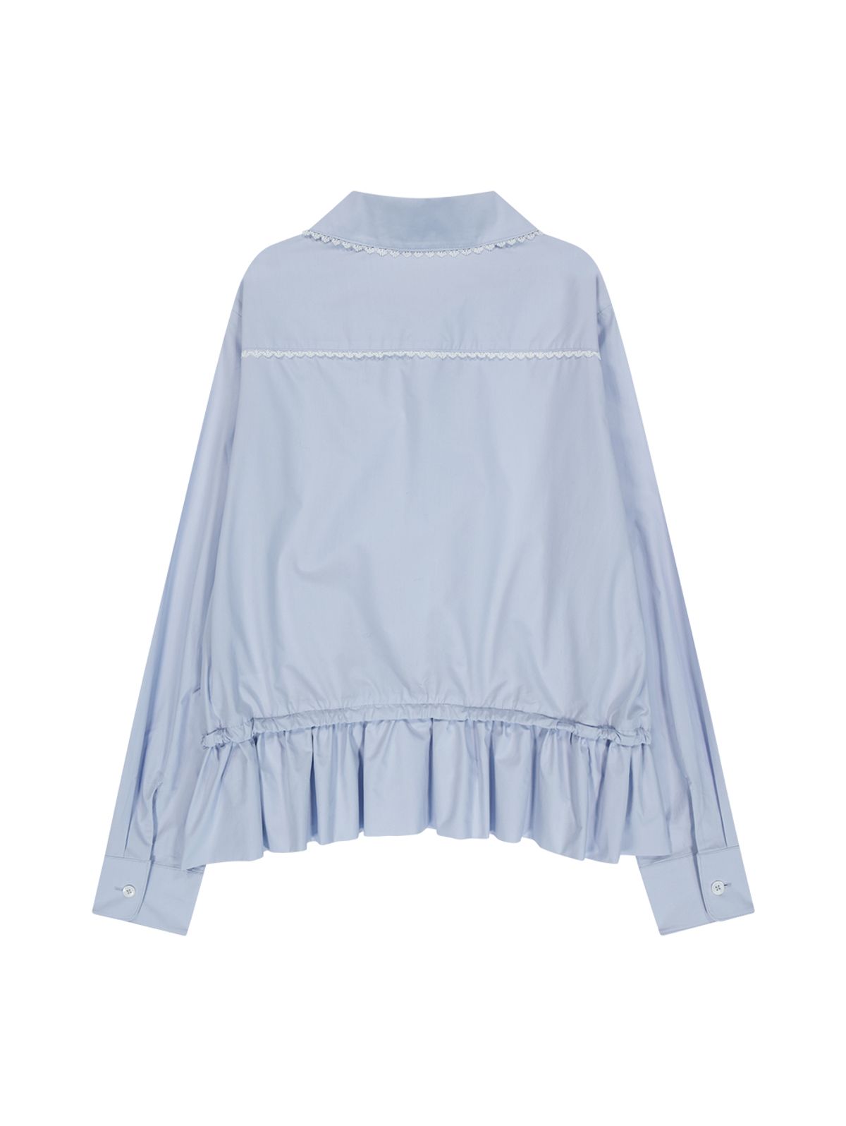 뚜오미오(TUOMIO) BIG COLLAR EMBLEM SHIRT [BABY BLUE]