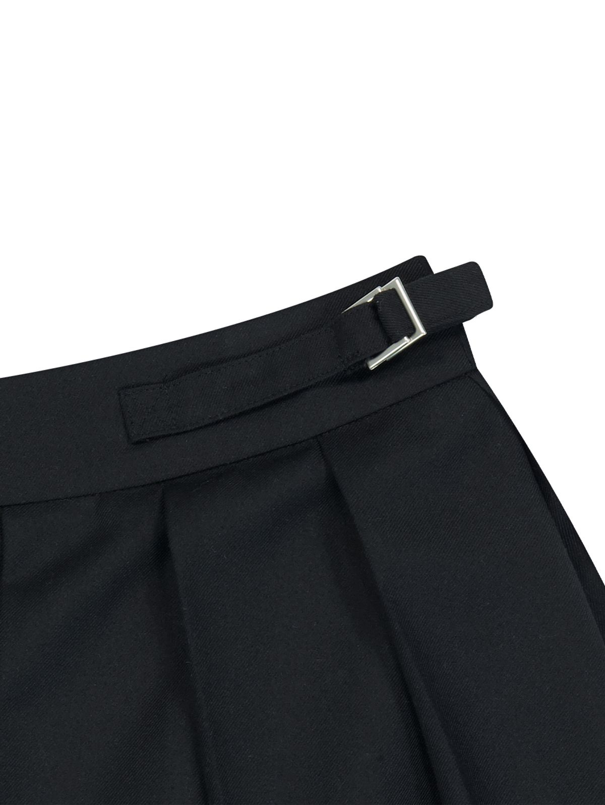 뚜오미오(TUOMIO) MIDI PLEATS RIBBON CULOTTE PANTS [BLACK]
