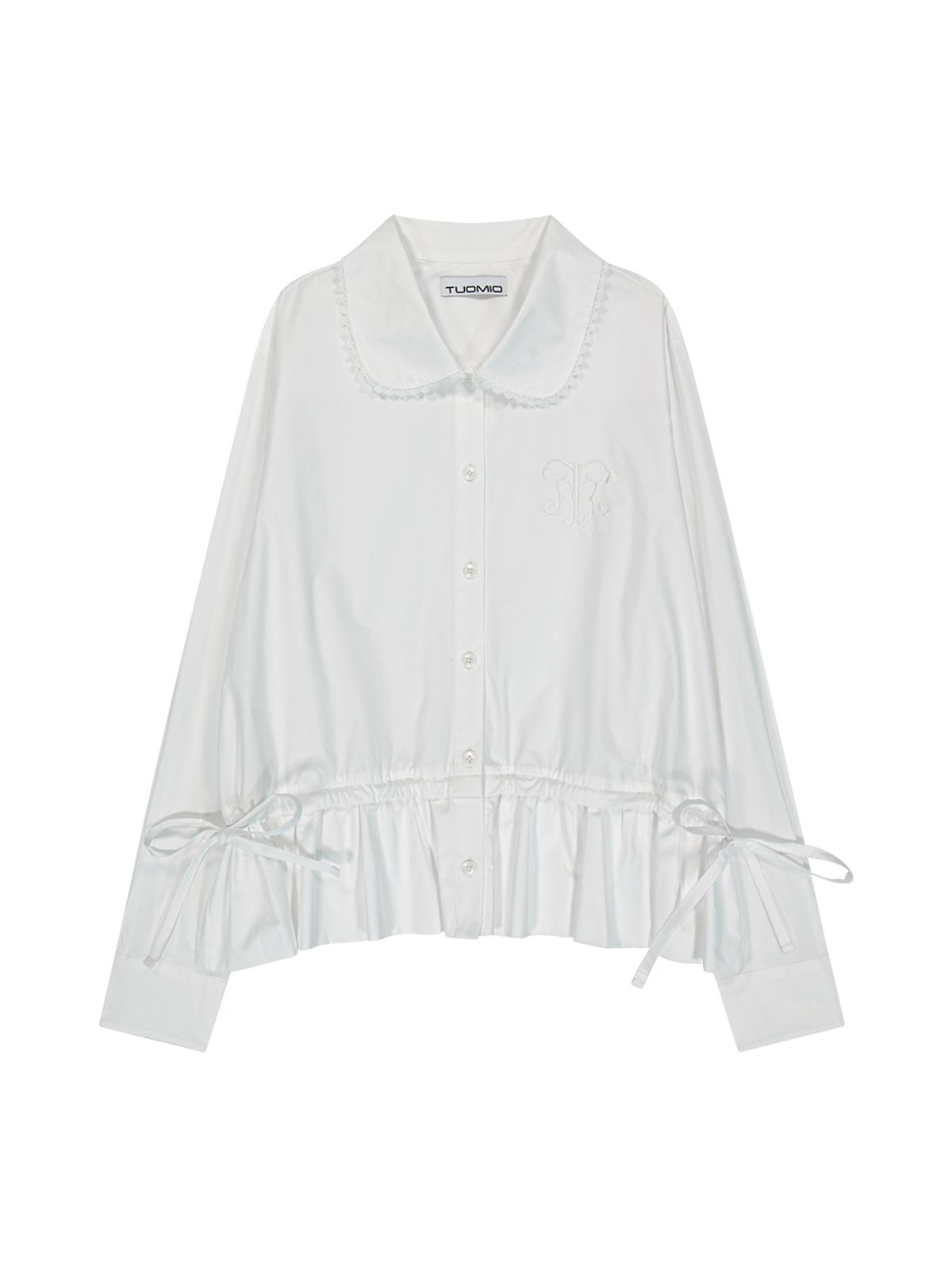 뚜오미오(TUOMIO) BIG COLLAR EMBLEM SHIRT [WHITE]