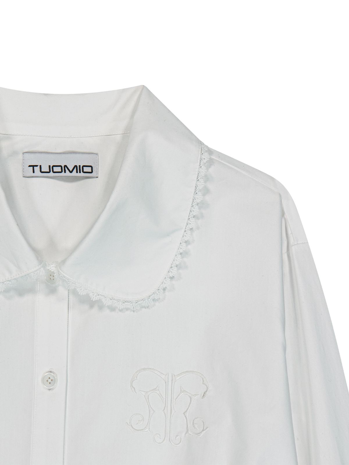 뚜오미오(TUOMIO) BIG COLLAR EMBLEM SHIRT [WHITE]