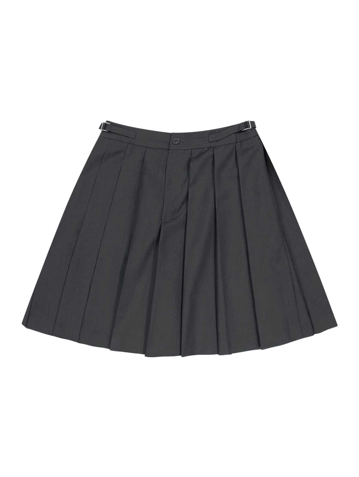 뚜오미오(TUOMIO) MIDI PLEATS RIBBON CULOTTE PANTS  [CHARCOAL]