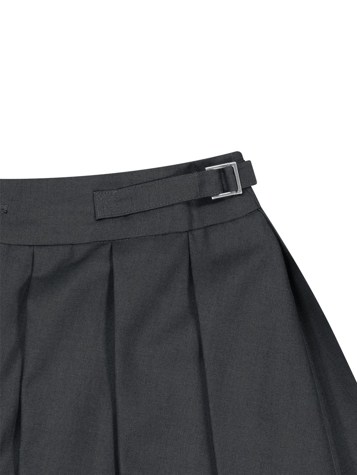 뚜오미오(TUOMIO) MIDI PLEATS RIBBON CULOTTE PANTS  [CHARCOAL]