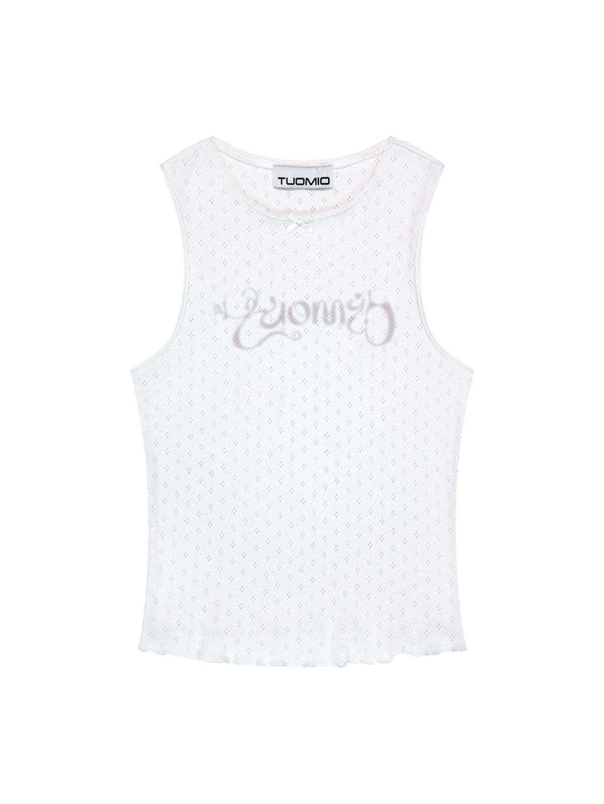 뚜오미오(TUOMIO) POINTELLE RIBBON TANK [WHITE]