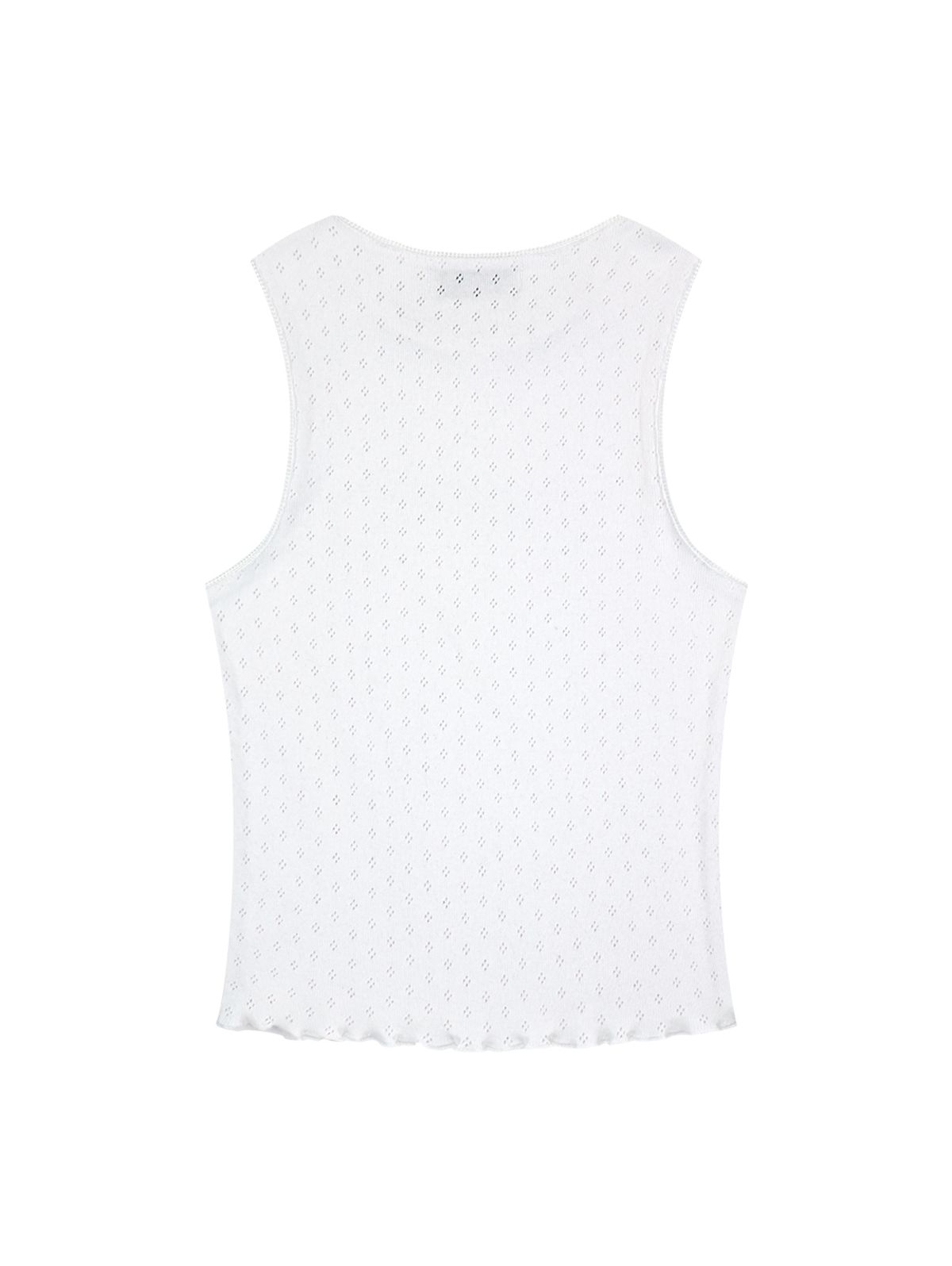 뚜오미오(TUOMIO) POINTELLE RIBBON TANK [WHITE]