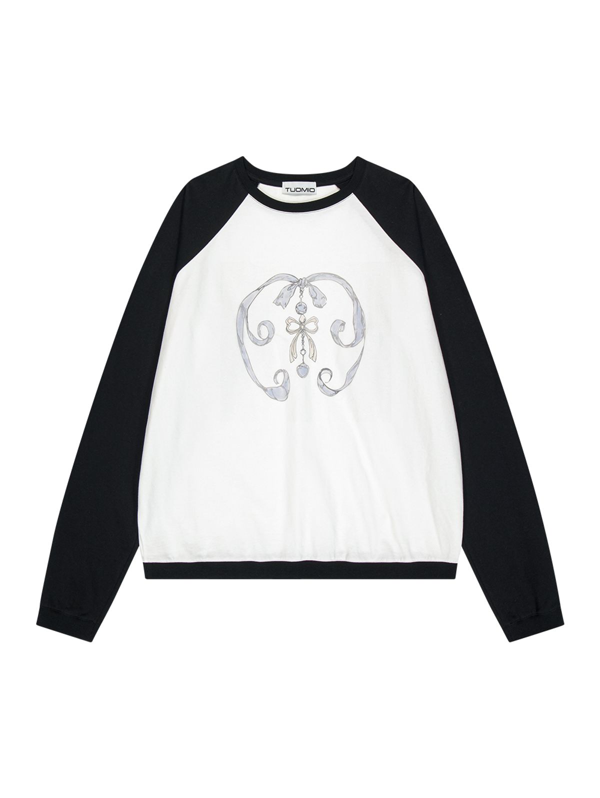 뚜오미오(TUOMIO) RIBBON GRAPHIC LONG SLEEVES [WHITE]