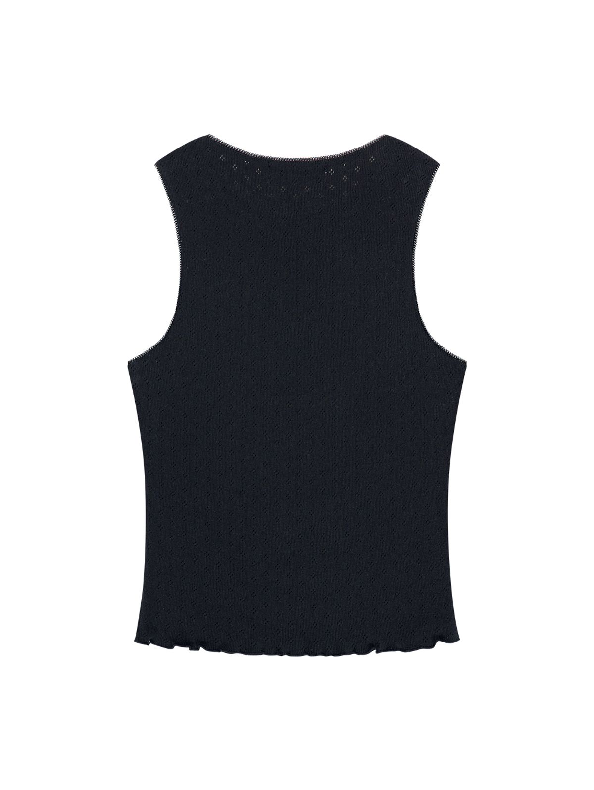 뚜오미오(TUOMIO) POINTELLE RIBBON TANK [BLACK]