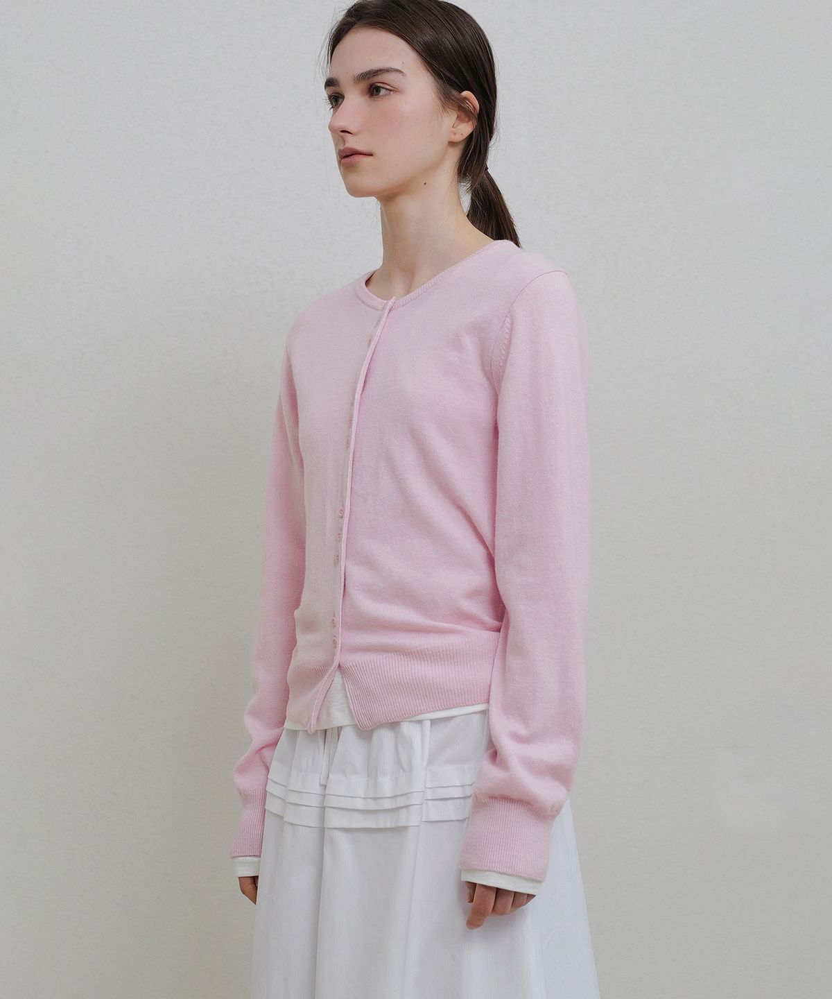 앤니즈(ANDNEEDS) Mari round cardigan (baby pink)