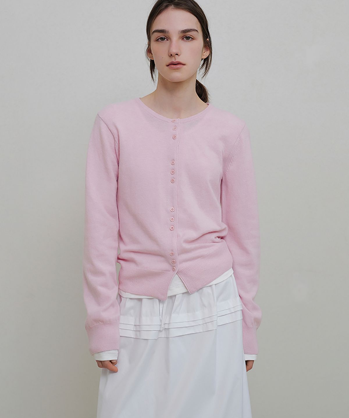 앤니즈(ANDNEEDS) Mari round cardigan (baby pink)