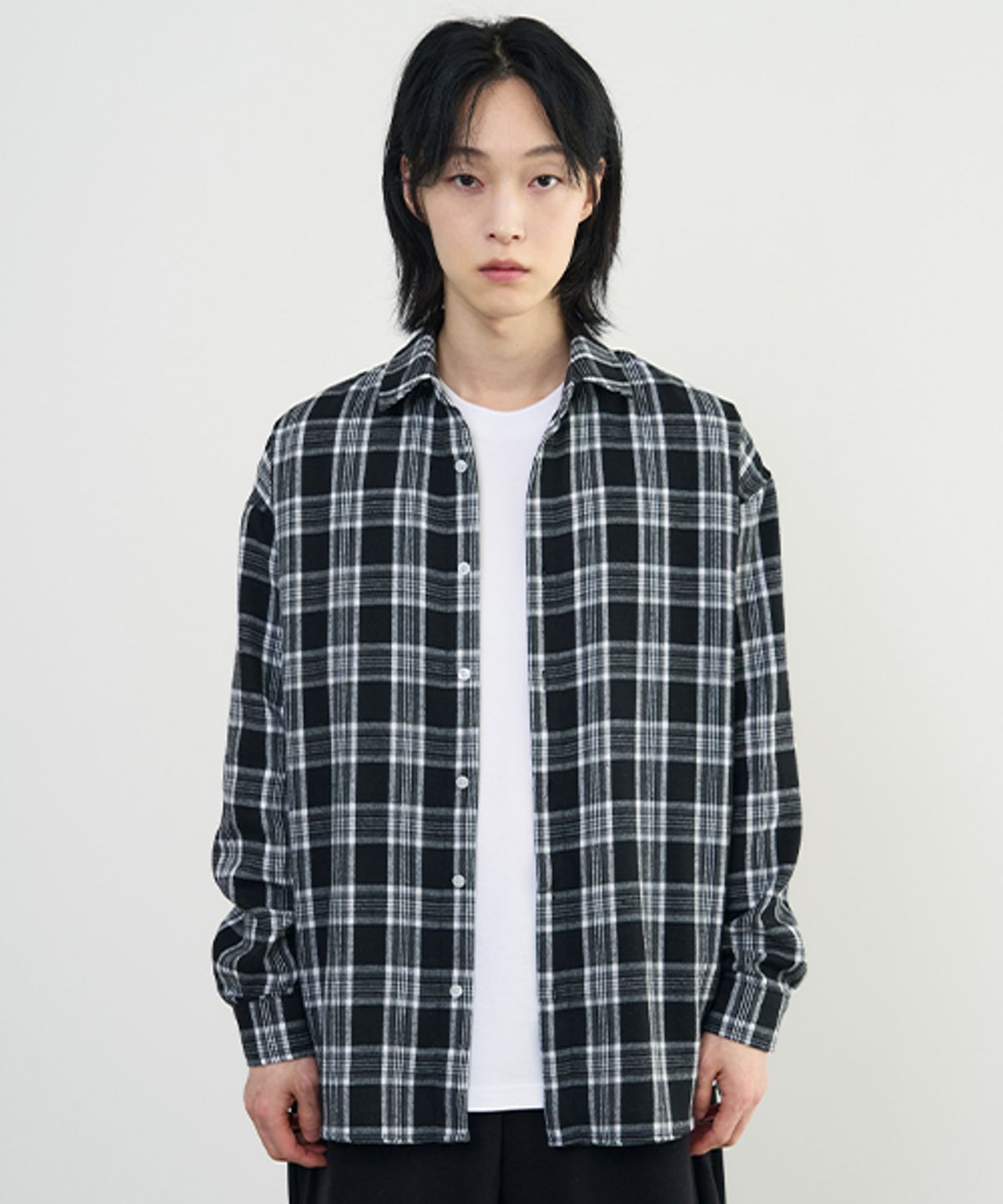 어레이드(ARRAYED) 네추럴 오버핏 체크 셔츠 [BROWN]