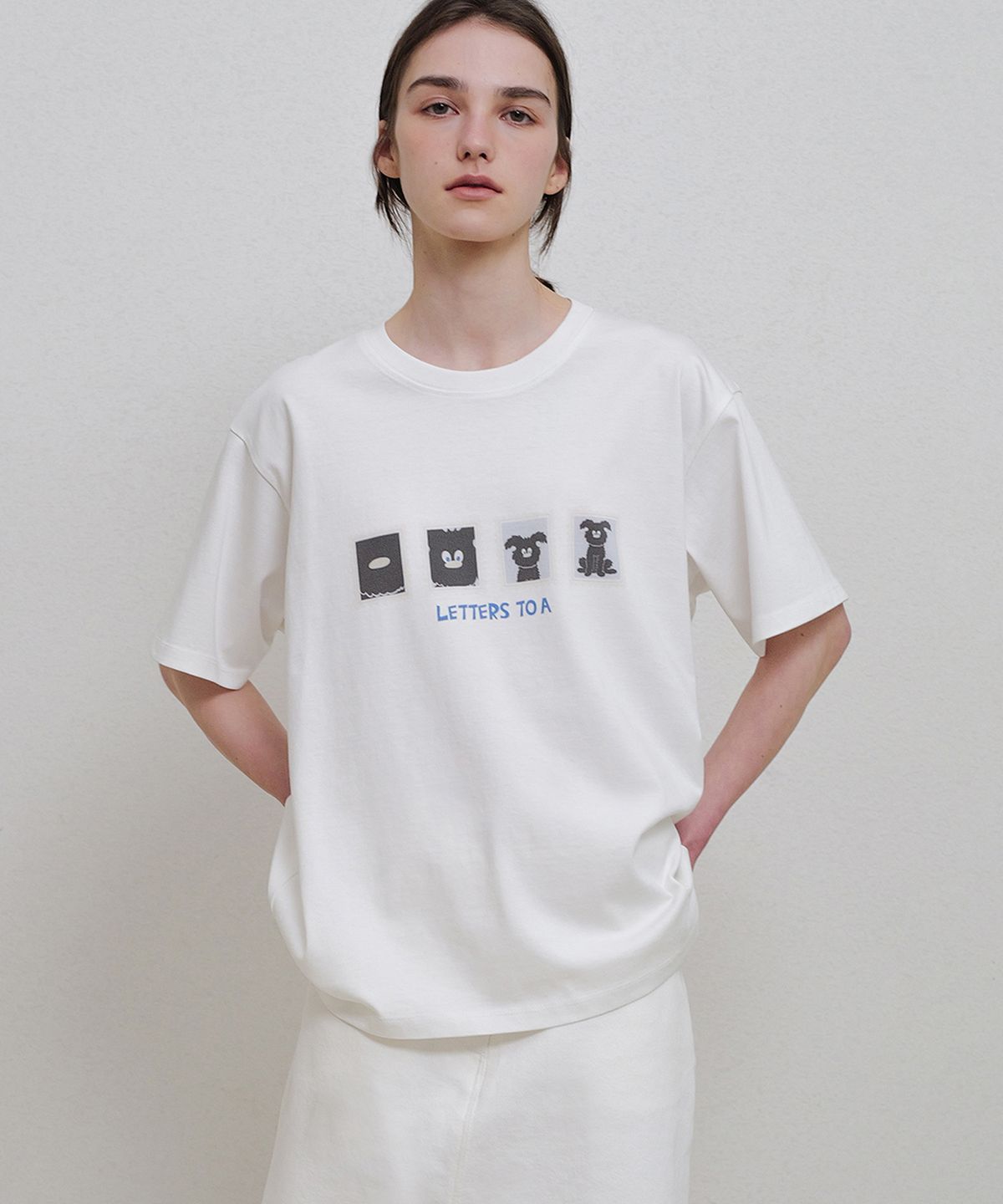 앤니즈(ANDNEEDS) Angel half sleeve tee (white)