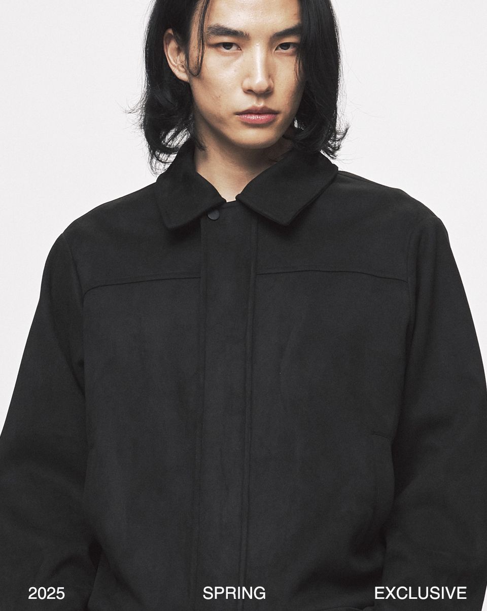 MUSINSA | BLACK MOMENT Classic Vegan Suede Jacket [Black]