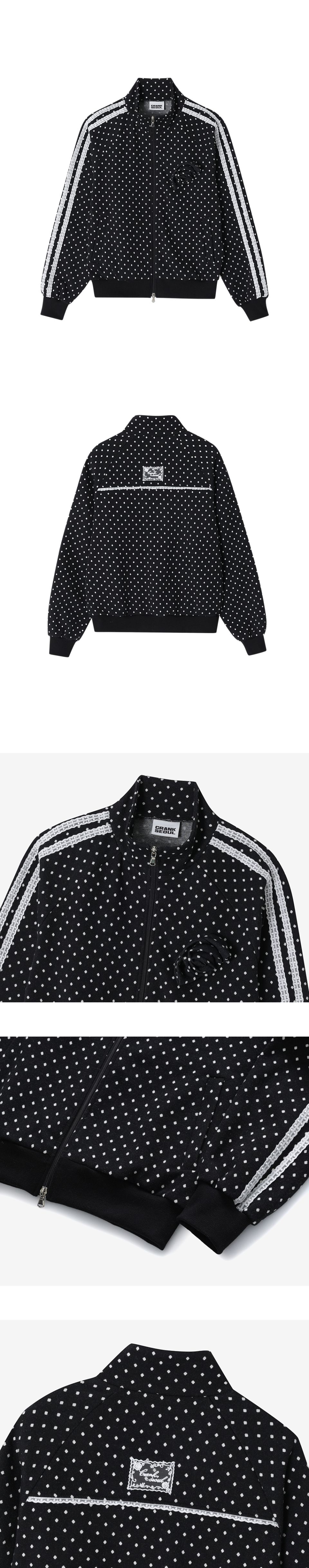 MUSINSA公式 | CRANK Rose Dot Track Jacket_Black