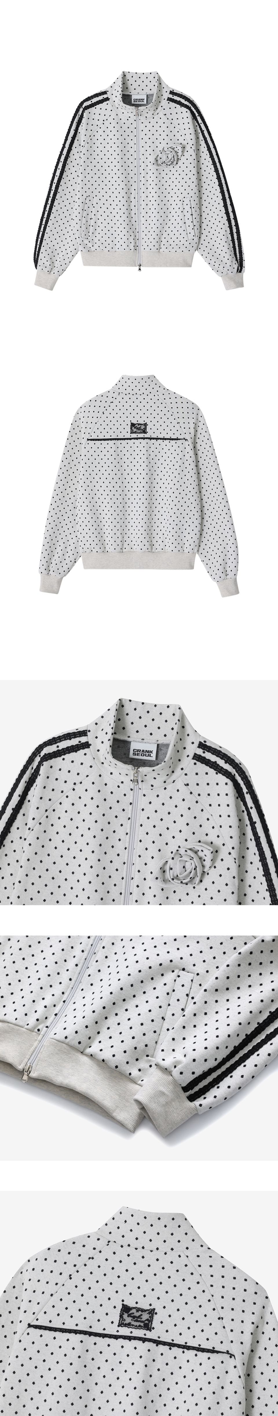MUSINSA | CRANK Rose Dot Track Jacket_Oatmeal