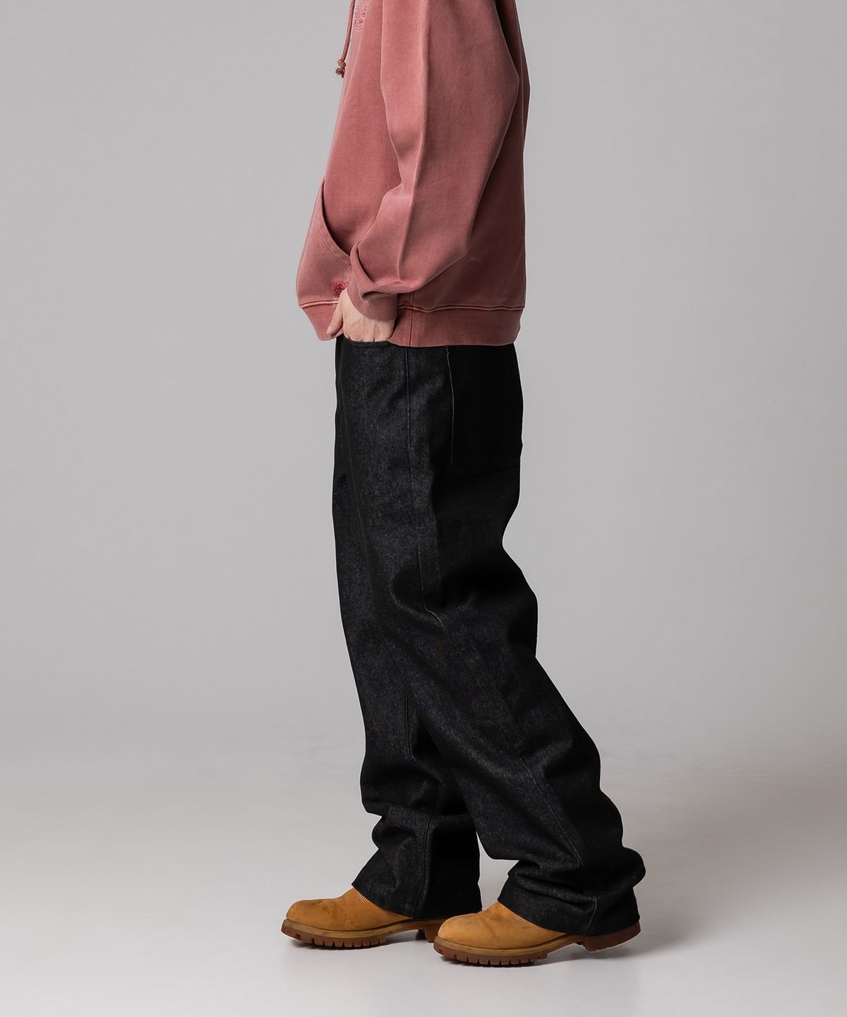 디키즈(DICKIES) 리지드 와이드 데님 Black