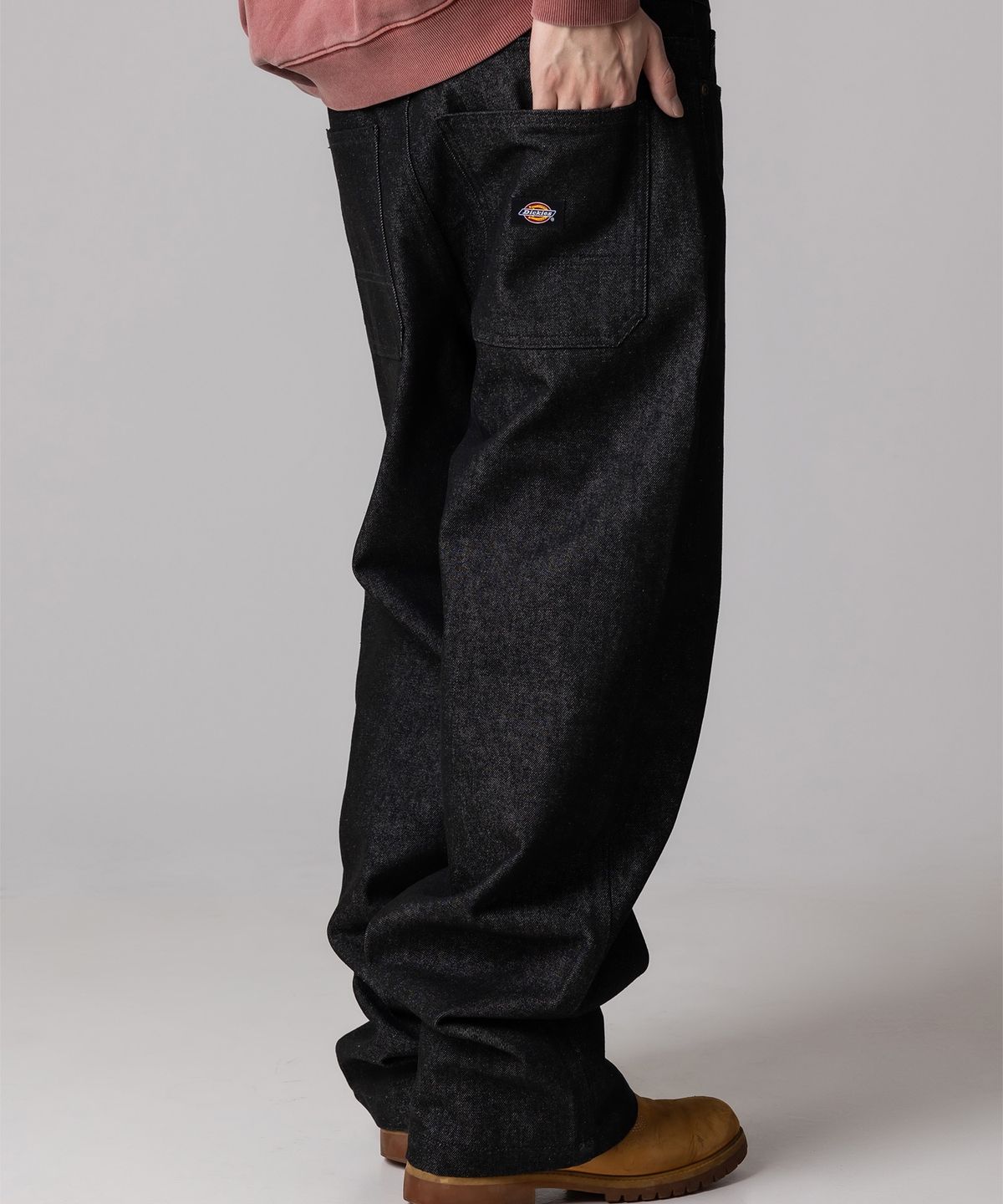 디키즈(DICKIES) 리지드 와이드 데님 Black