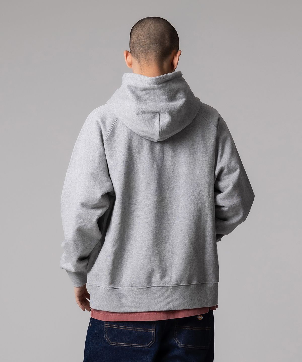 디키즈(DICKIES) 사이드 트리 로고 후드 Gray