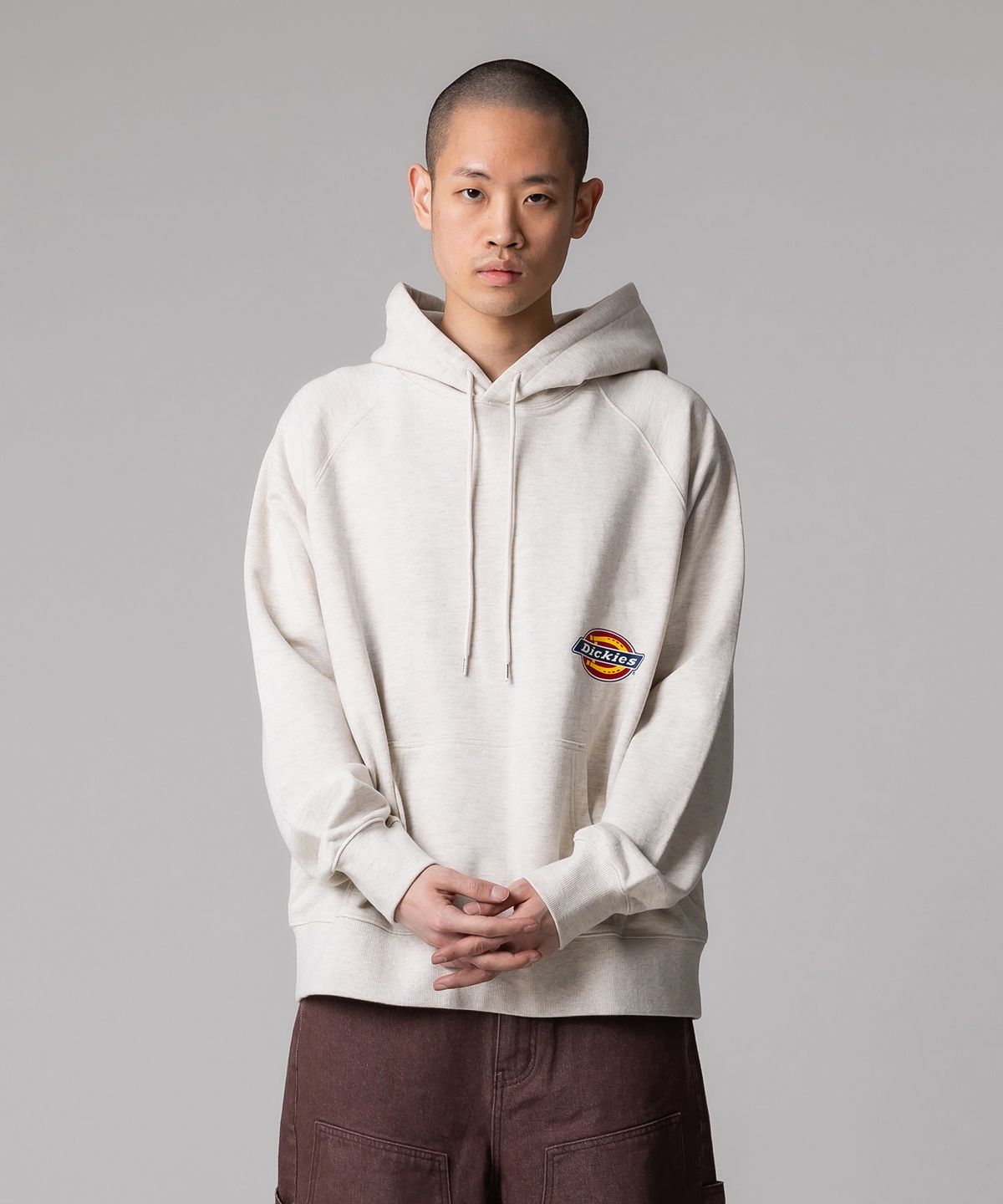 디키즈(DICKIES) 사이드 트리 로고 후드 Oatmeal