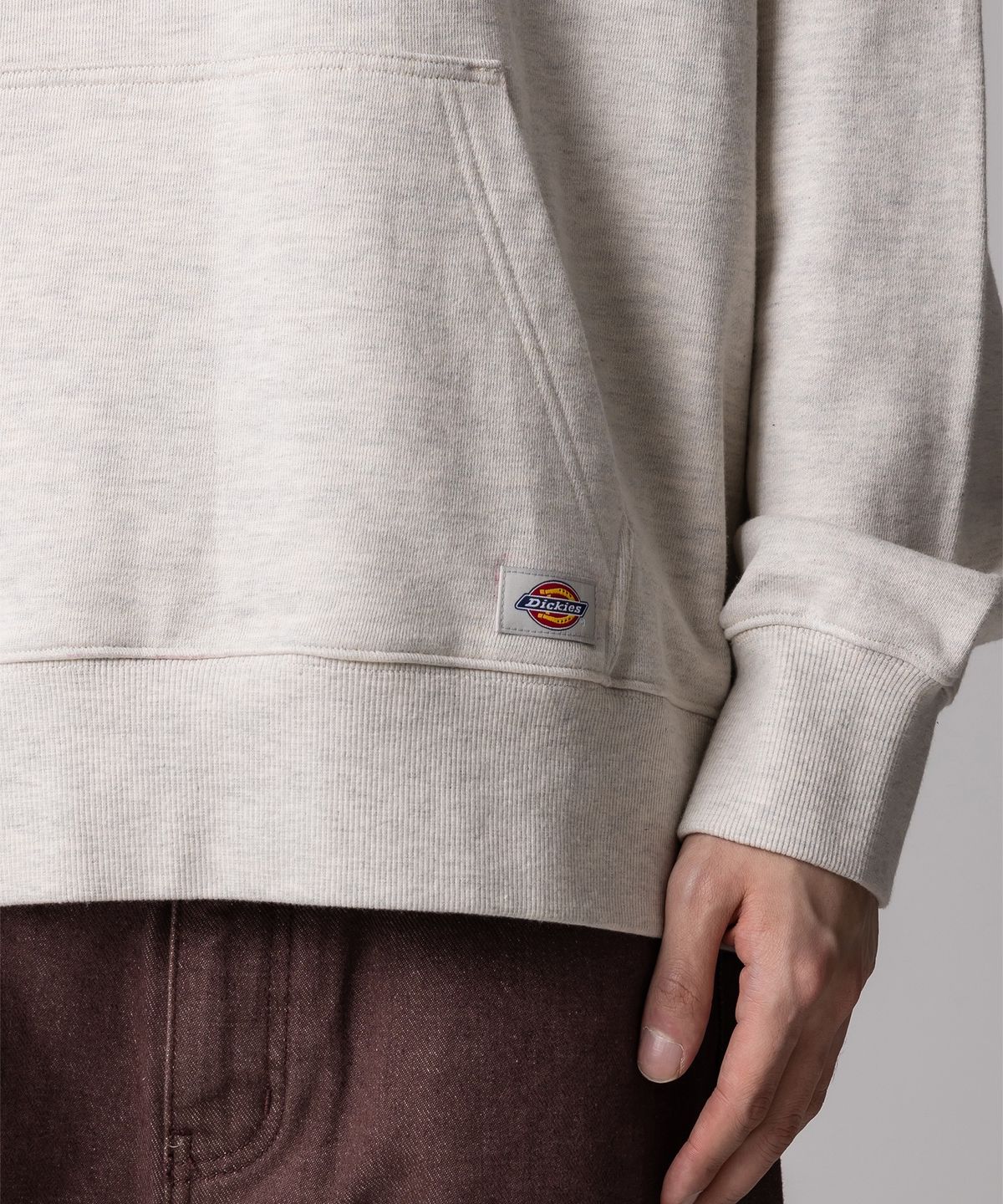디키즈(DICKIES) 사이드 트리 로고 후드 Oatmeal