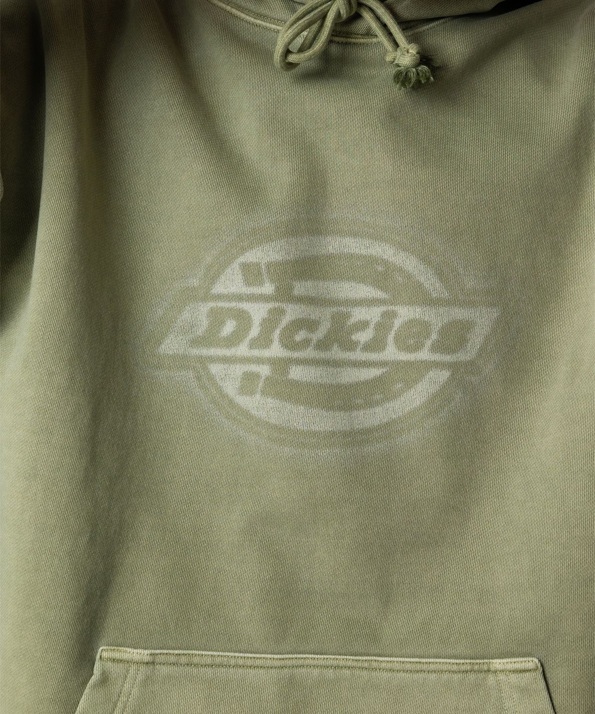 디키즈(DICKIES) 가먼트 다이드 모노 로고 후드 Olive