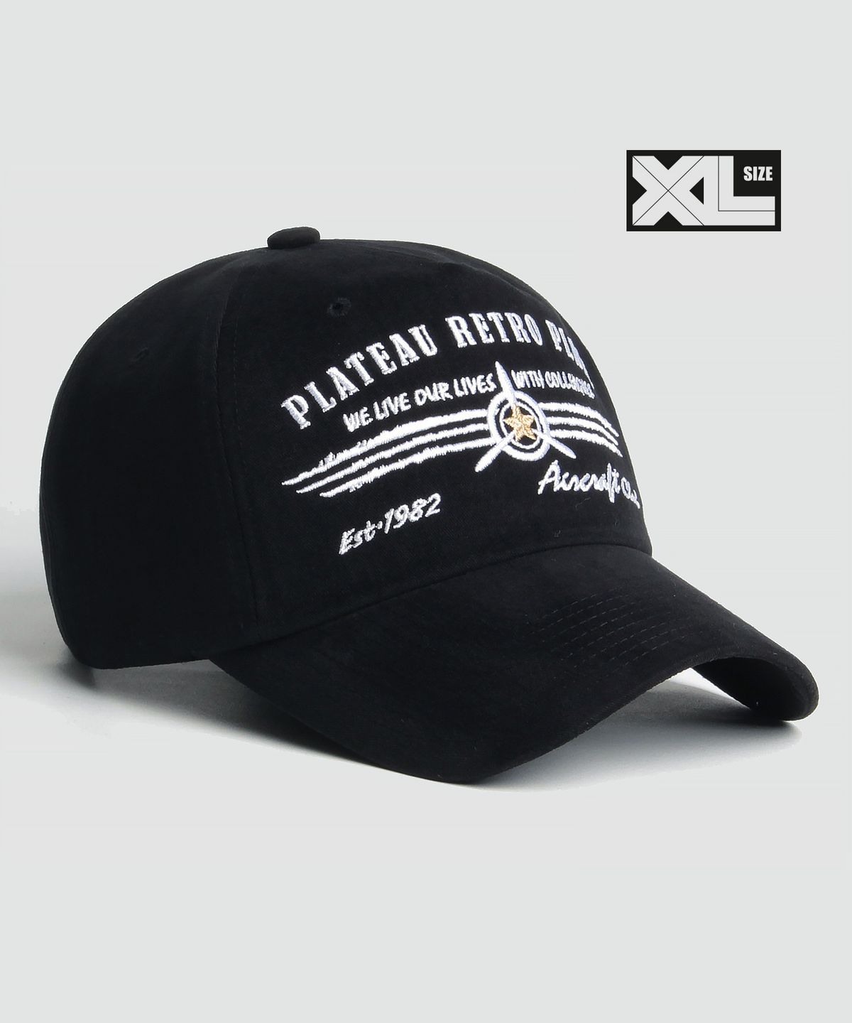 플래토(PLATEAU) 빅사이즈 피치원단 볼캡 XL PLATEAU RP CAP BLACK