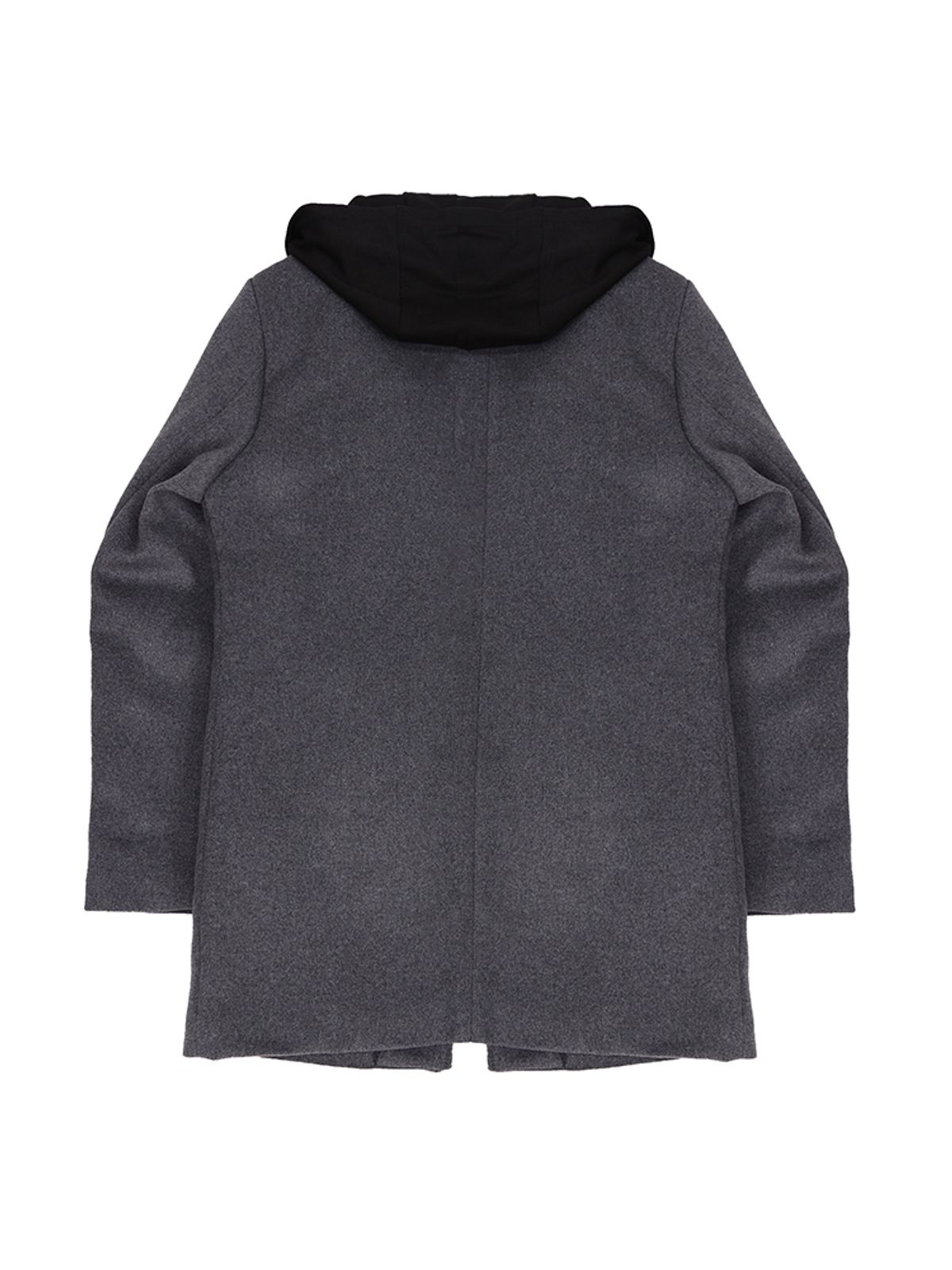 이카룩(IKALOOK) 멀티컬러 후드 탈부착 베이직 울믹스 코트 CO106