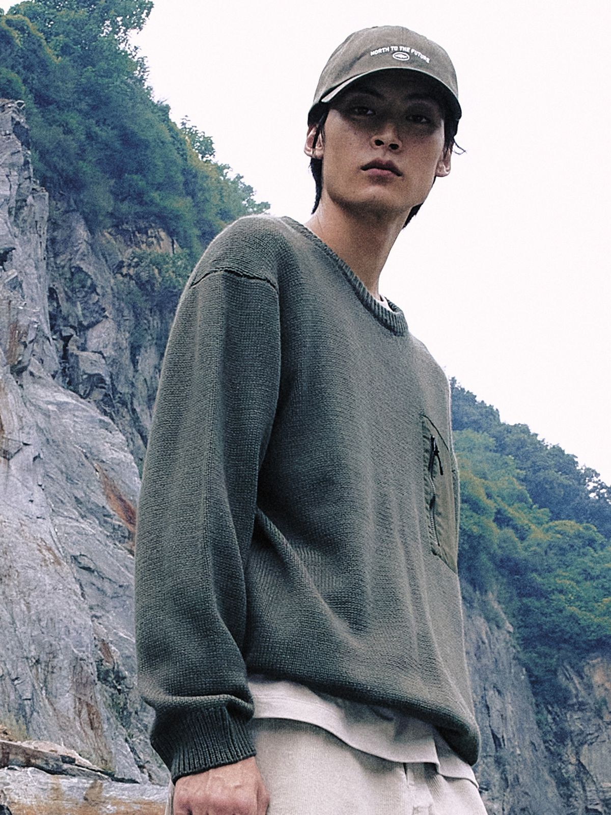 알래스카(ALASKA) 남성) 헤비테리 우븐 배색 맨투맨_PAE4TR1711